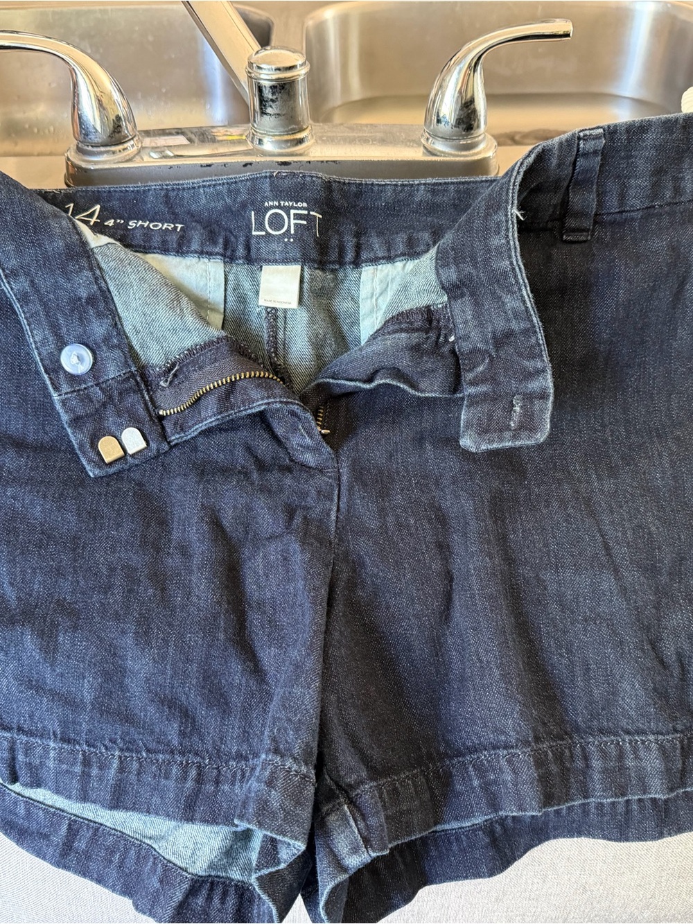 LOFT Dark Indigo Denim Shorts